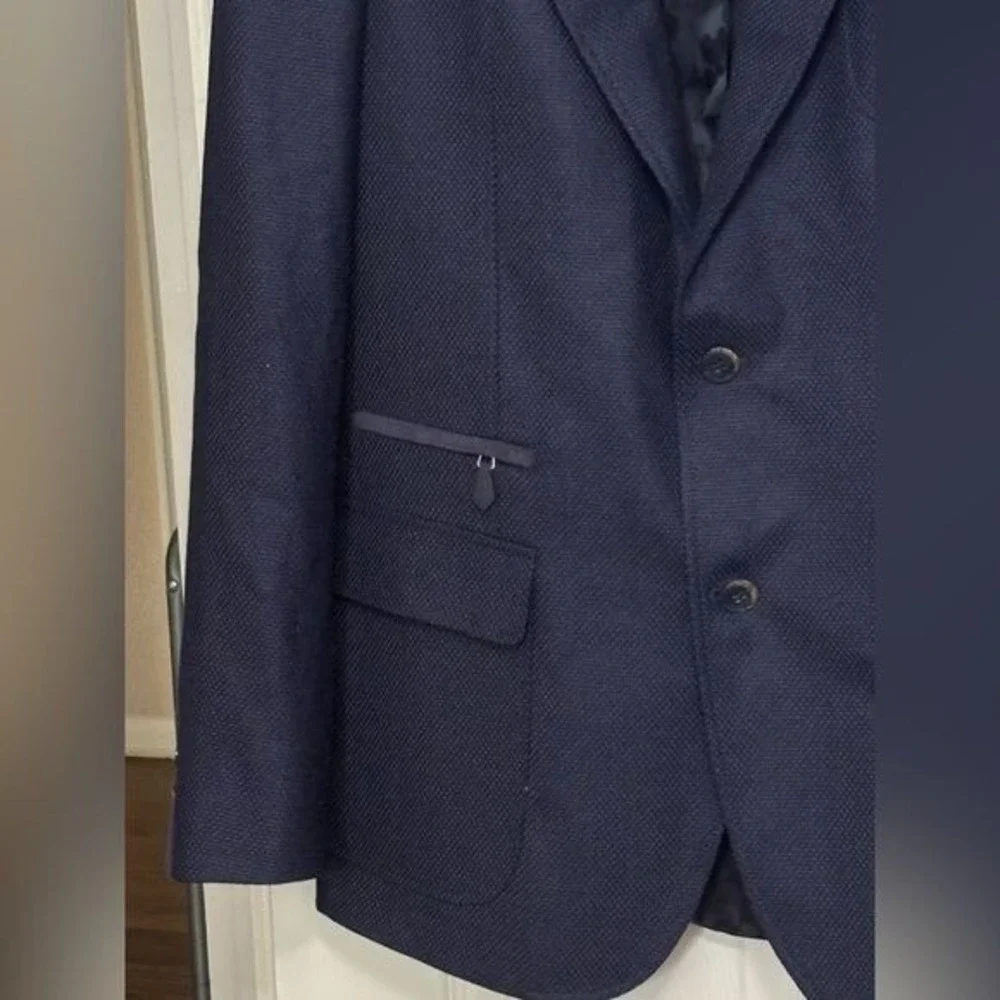 Robert‎ Graham | Blue Navy Wool Cashmere Blend Blazer Sport Coat 2-Button Sz 42L